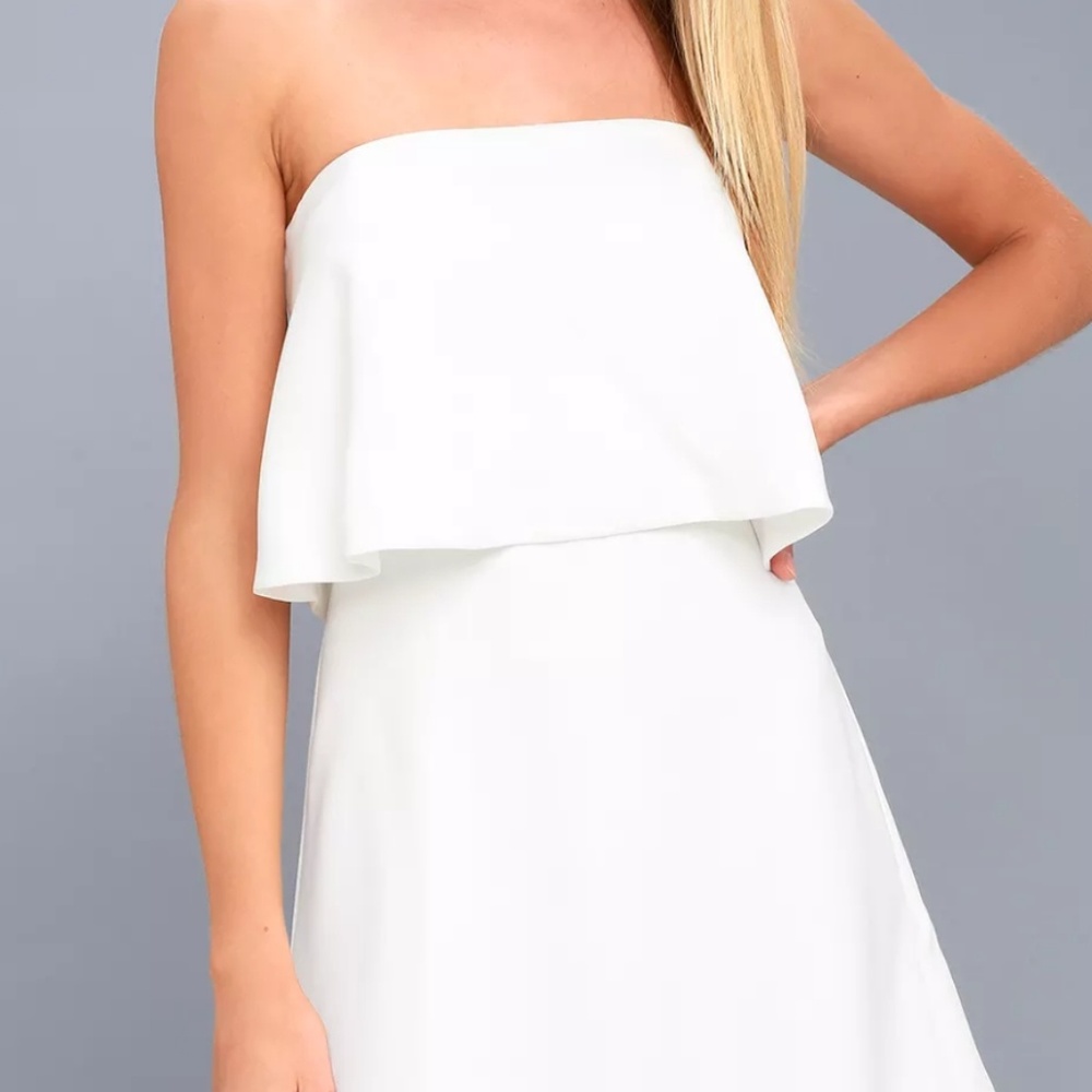 White Strapless dress